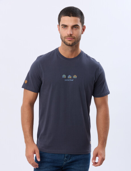REMERA BORDADA Azul