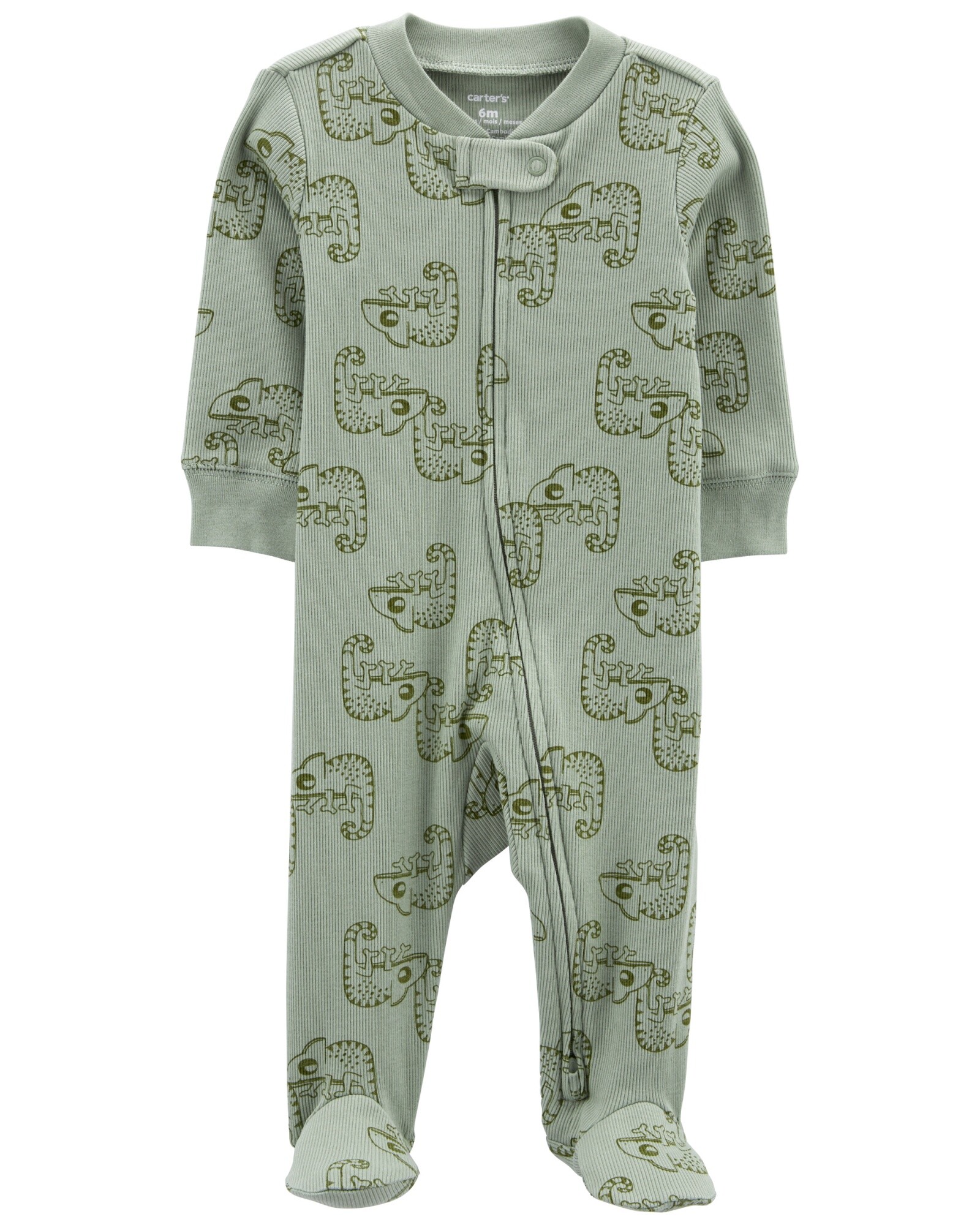 Pijama una pieza de algodón con pie y doble cierre 0