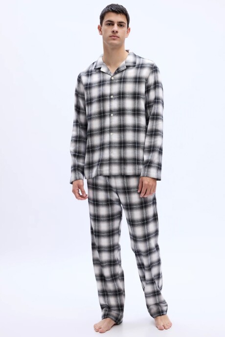 Pijama Conjunto Flannel Hombre Grey Shadow Plaid