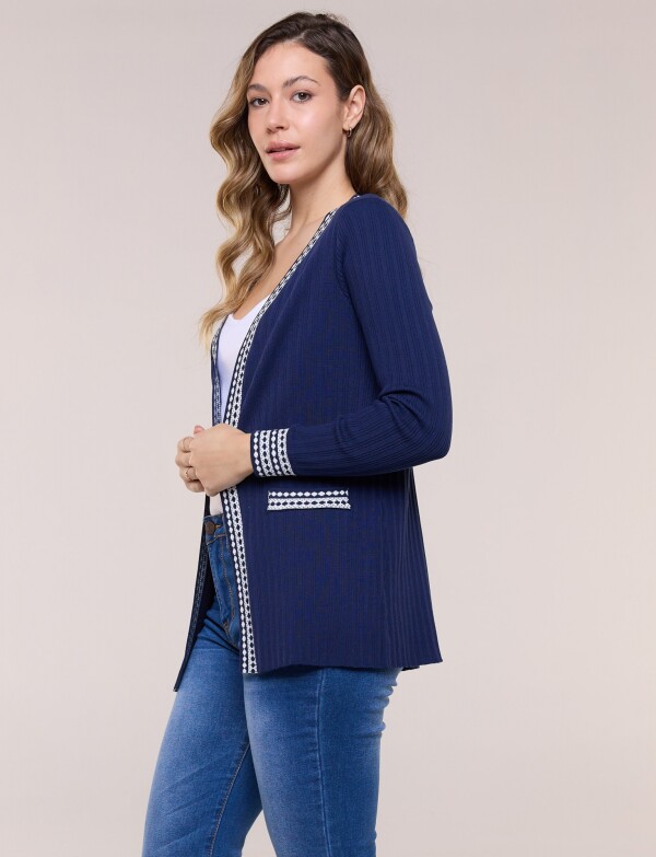 Cardigan Guardas En Jacquard AZUL