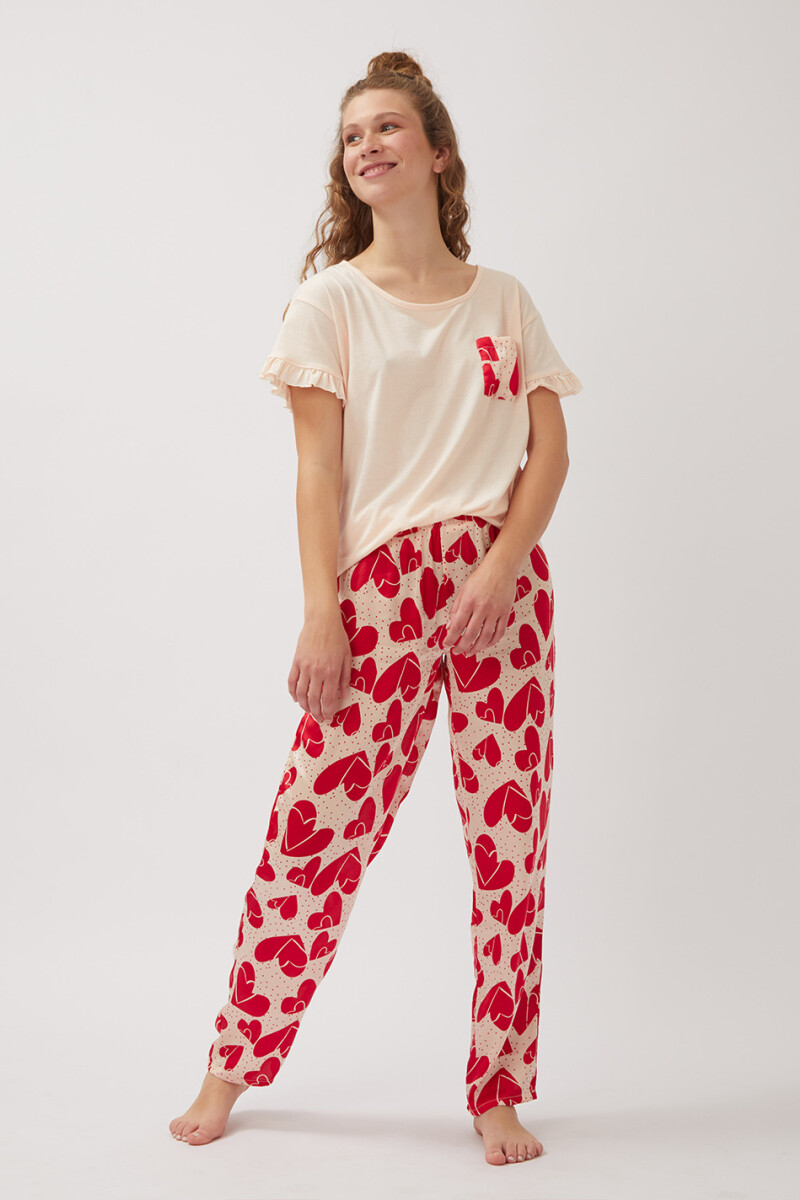 Pijama san valentin Rojo