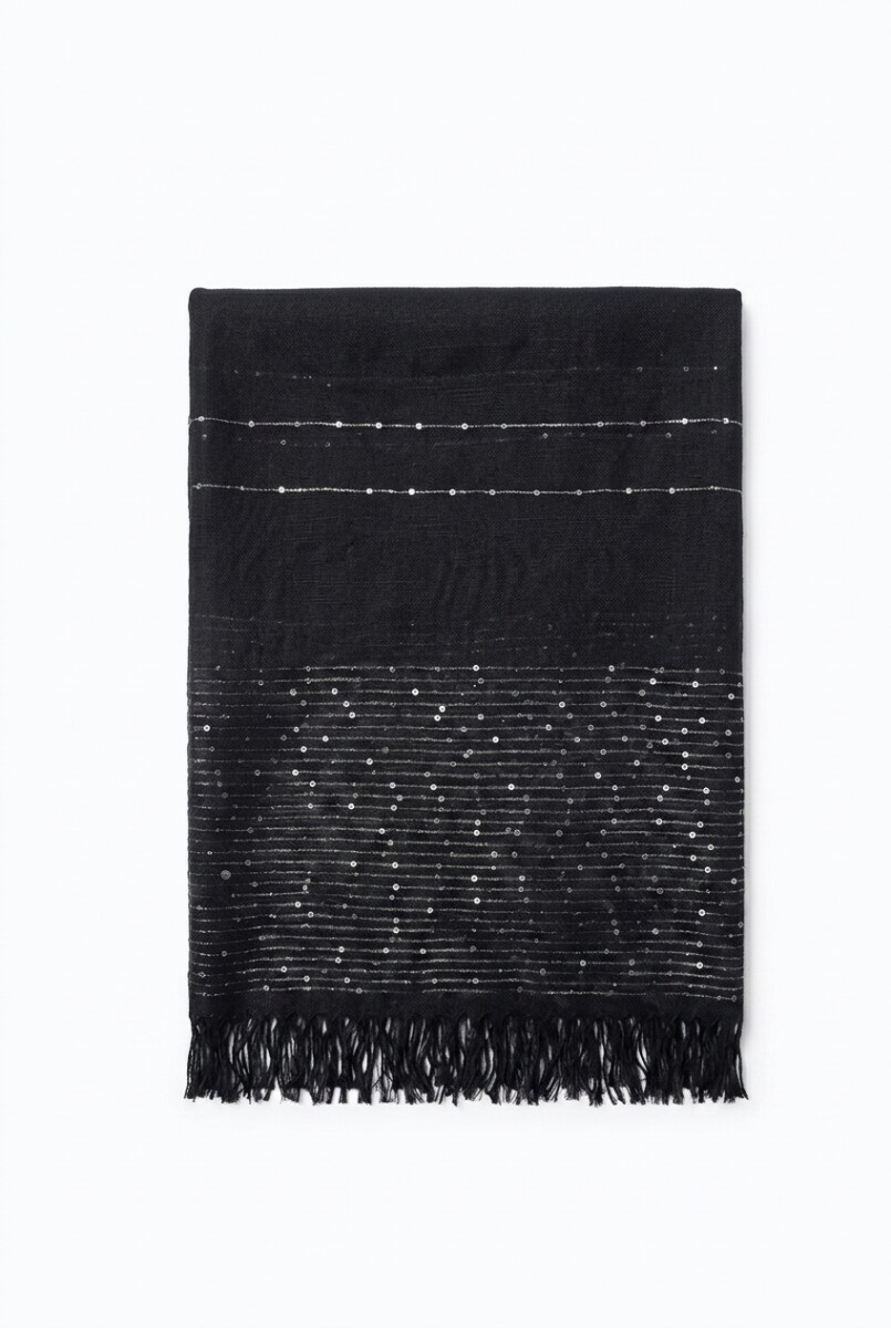 Pashmina brillos - negro 