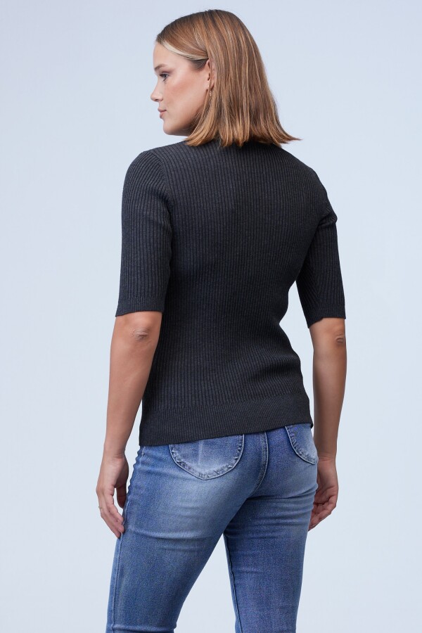 Polera Rib GRIS OSCURO