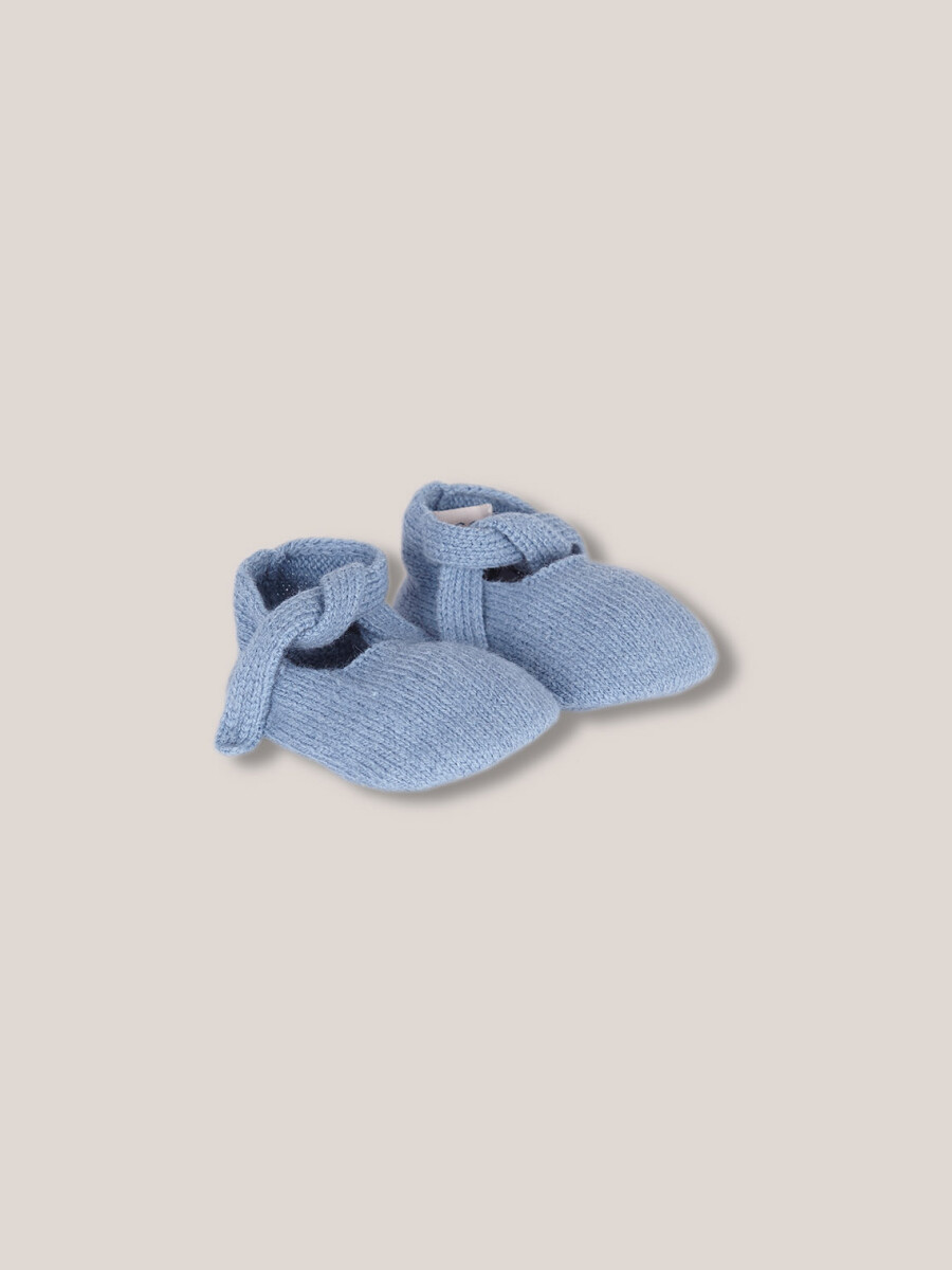 Patucos Con Lazada Azul Medio Claro