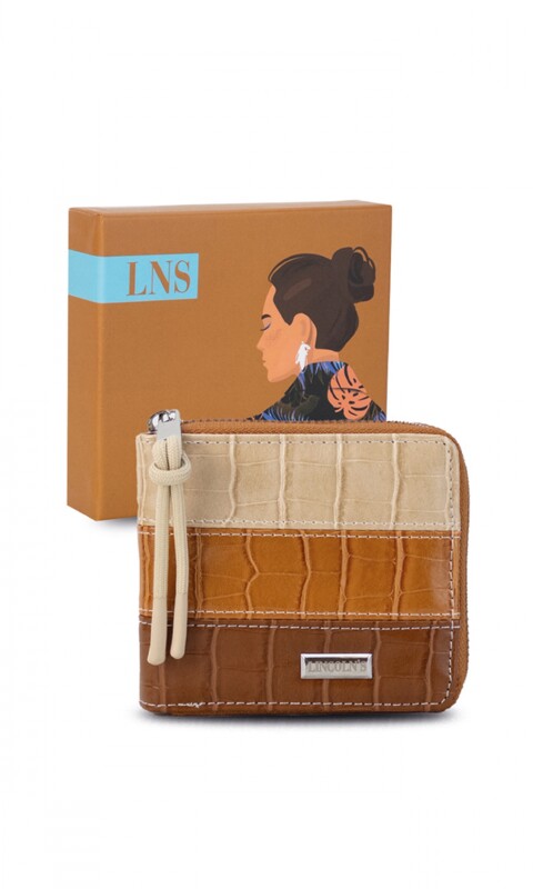 BILLETERA CANDELA CROCO ARENA SUELA HABANO