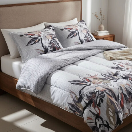 Acolchado Cannon Queen c/2 Fundas Polialgodón Guata Térmica Abbys