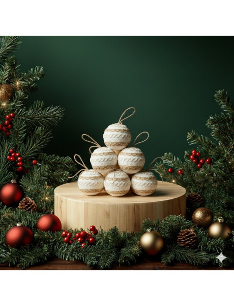 ESFERA C/GALON CENTRAL 8CM X 3 UNIDADES ESFERA C/GALON CENTRAL 8CM X 3 UNIDADES