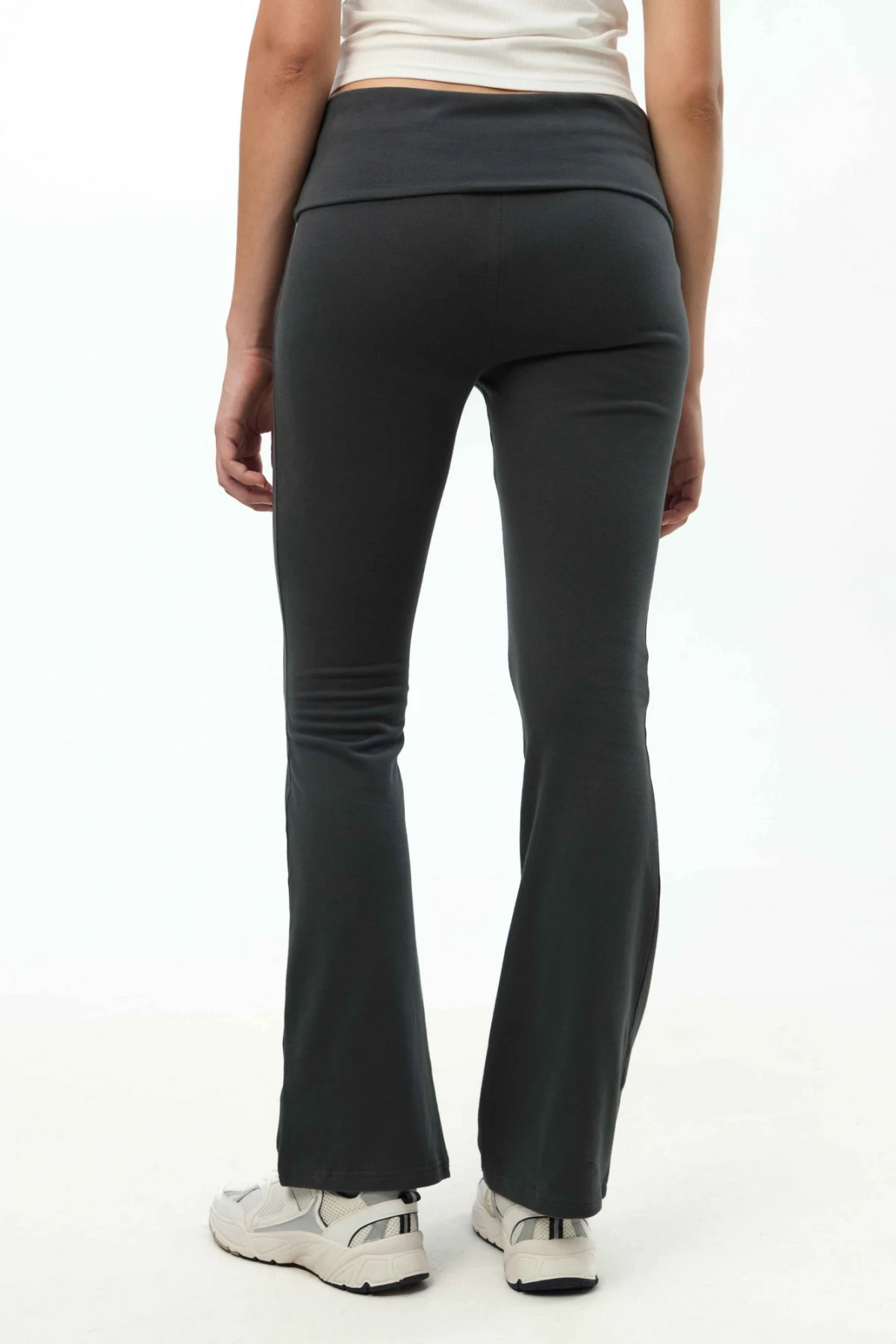 Calza Wide Leg Gris Melange