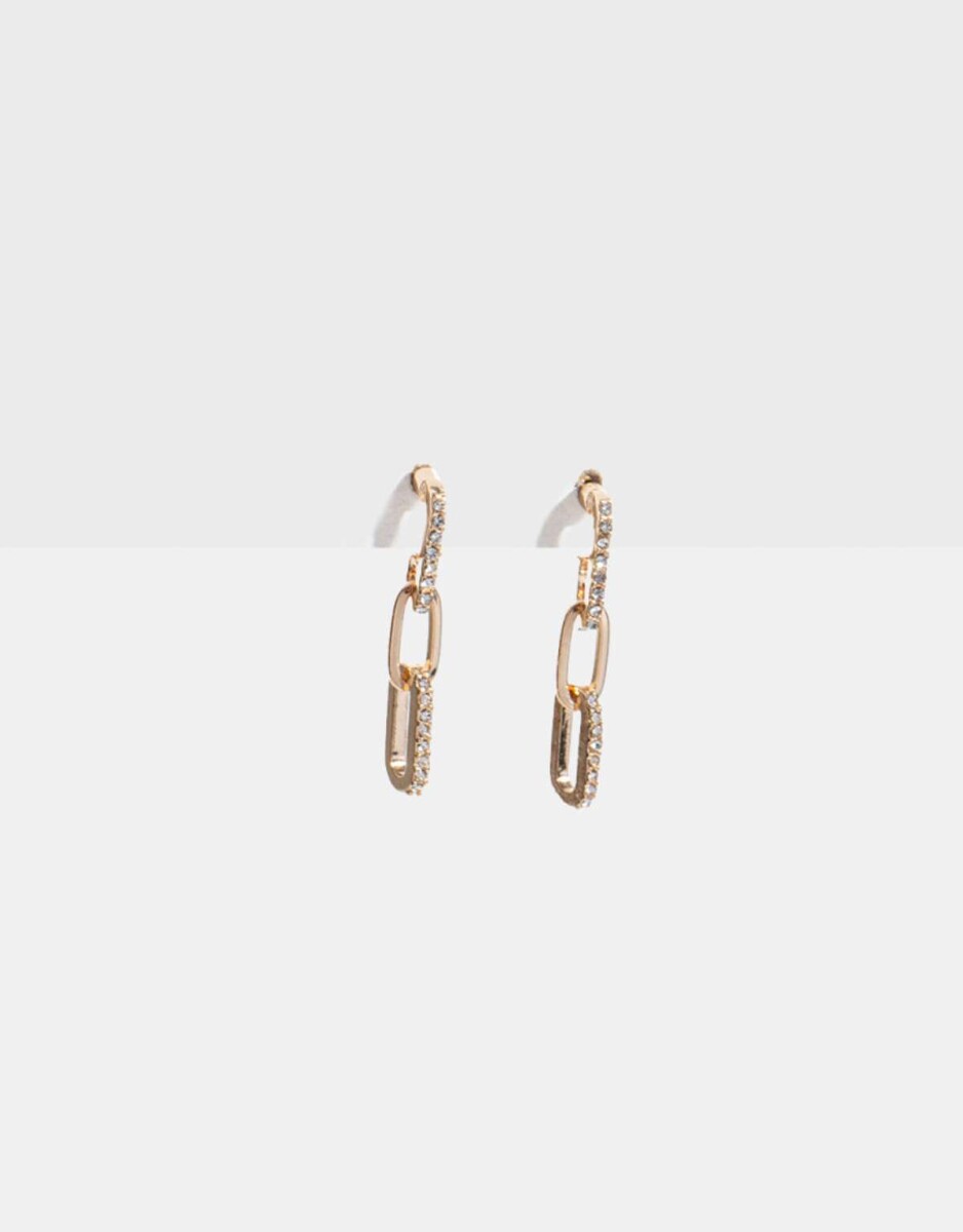 Aros Con Eslabones - Dorado 