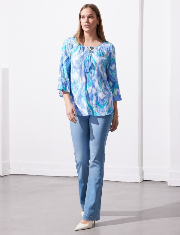 Blusa Gasa MULTI/AZUL