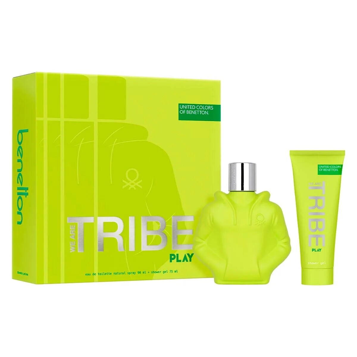 Benetton Estuche de Regalo We Are Tribe Play - Eau de Toilette 90ml + Gel de Ducha 75ml - Masculino 