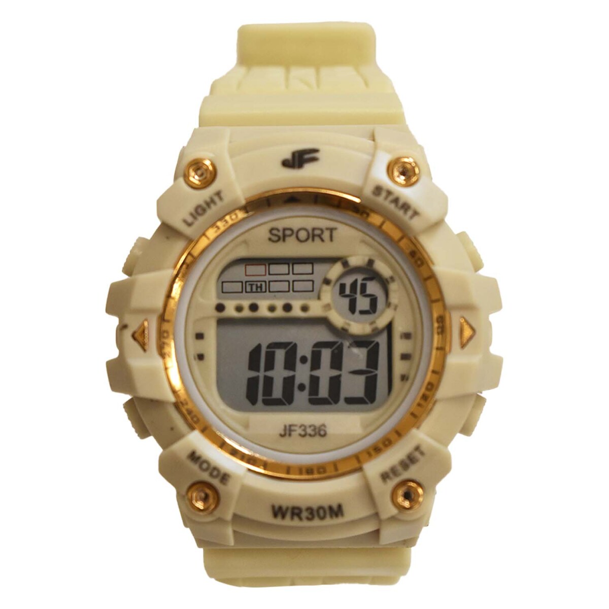 Reloj Deportivo Unisex de Pulsera Waterproof Pantalla Luz - Beige 