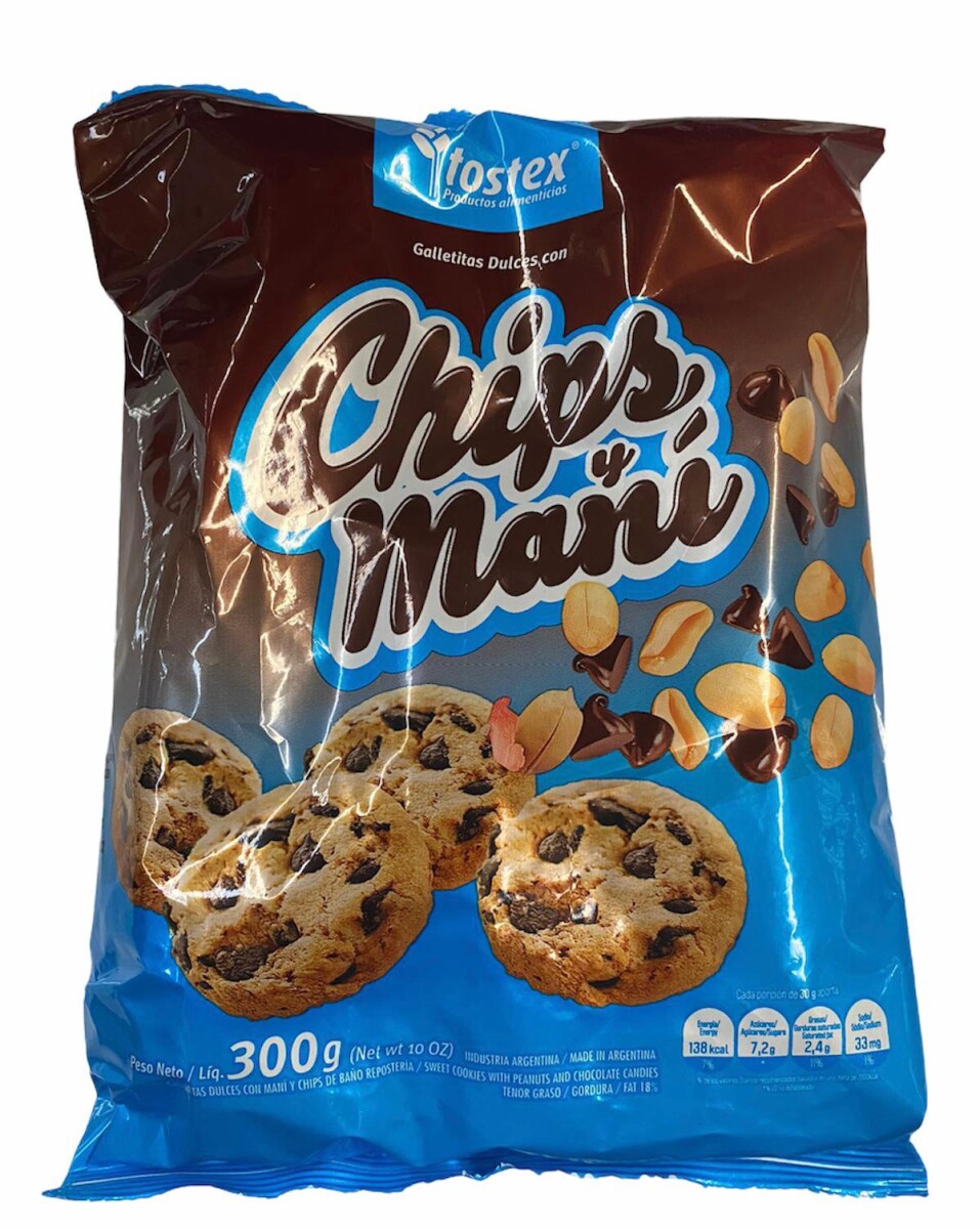 Galleta Tostex Chips 300 grs - Chips de Chocolate y Mani 