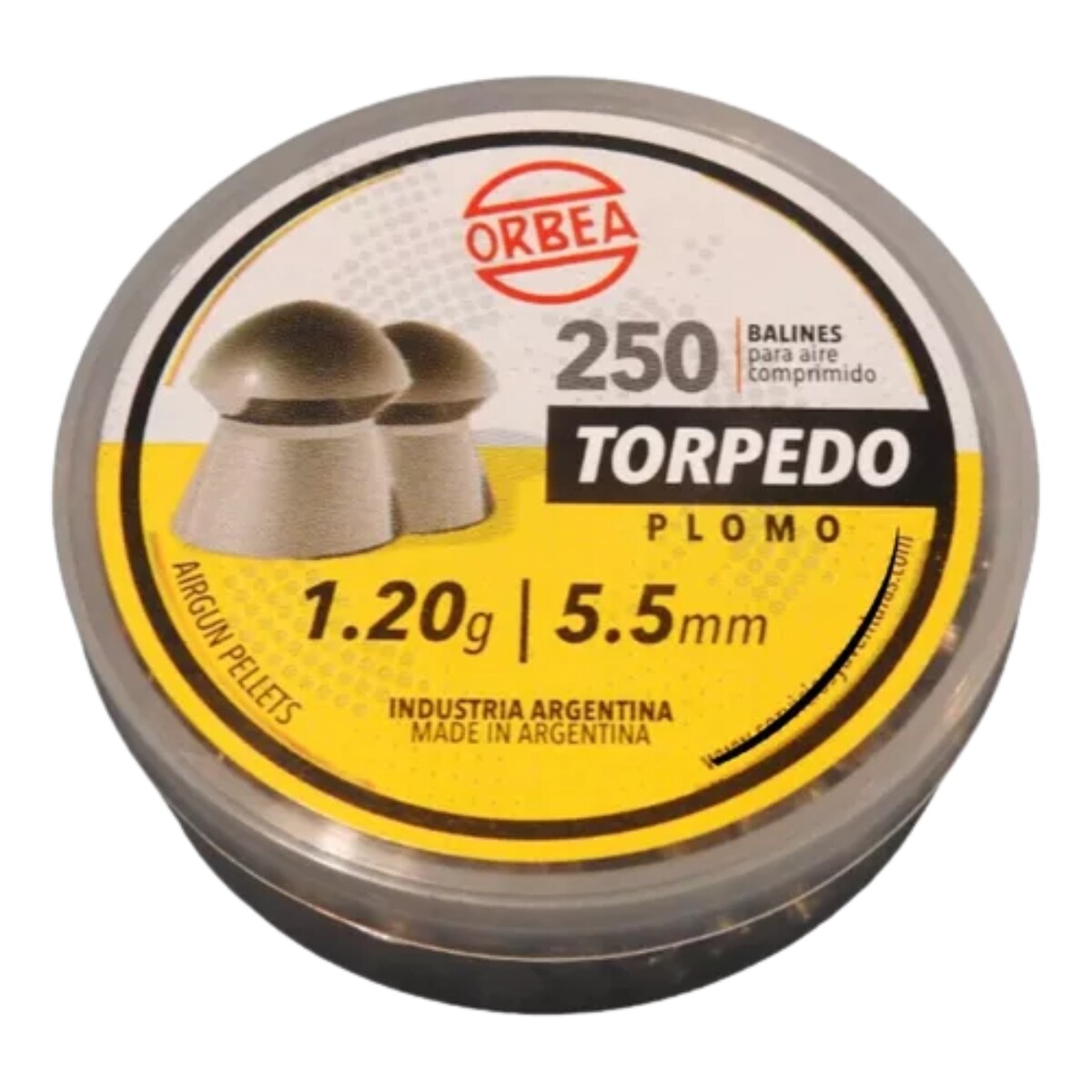 Balines TORPEDO Plomo cal 5.5 250un 1.20g - ORBEA 