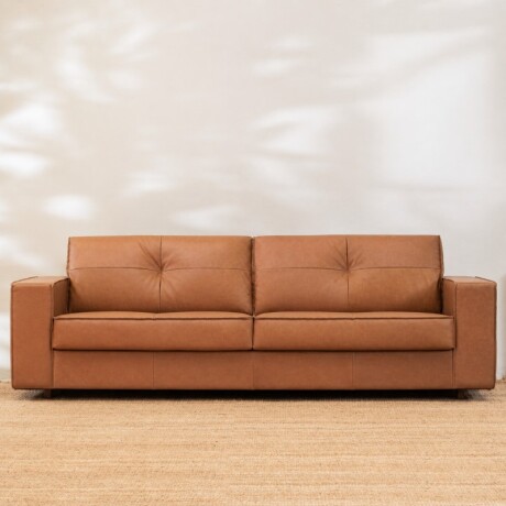 Sillón Cuero Avan 3 Cuerpos Amendoa U