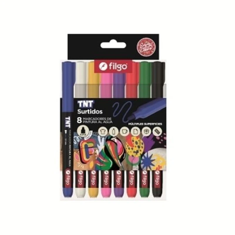 Filgo marcador acrilico TNT 3.0- estuche 8 surtido Filgo Marcador Acrilico Tnt 3.0- Estuche 8 Surtido