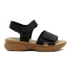 Country Sandalia Mujer Tira Ancha Con Velcro Y Pulsera Negro