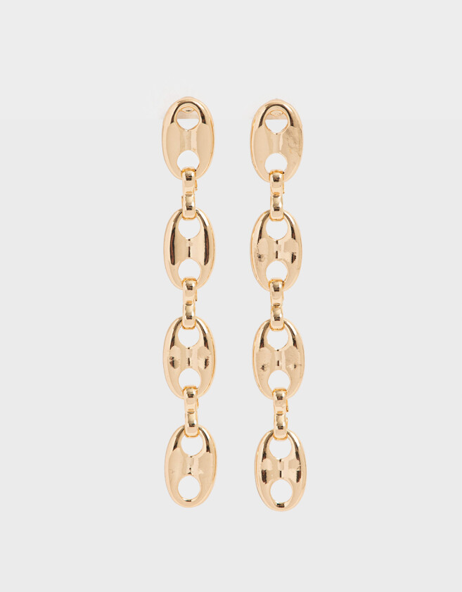 Aros Colgantes Largos Chunky Edition Aros Colgantes Largos Chunky New Basics - Dorado