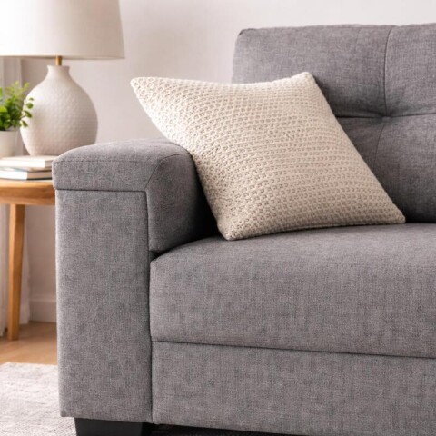 Sillón Sofá de 3 Cuerpos Amsterdam en Lino– Estructura de Madera Maciza y Confort Soft Color Gris Sillón Sofá de 3 Cuerpos Amsterdam en Lino– Estructura de Madera Maciza y Confort Soft Color Gris