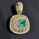 Colgante oro 18k brillantes y esmeralda Colgante oro 18k brillantes y esmeralda