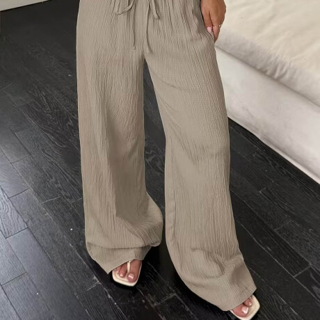 Set 2 Pantalones Palazzo Dama Tipo Lino Anchos Verano Blanco