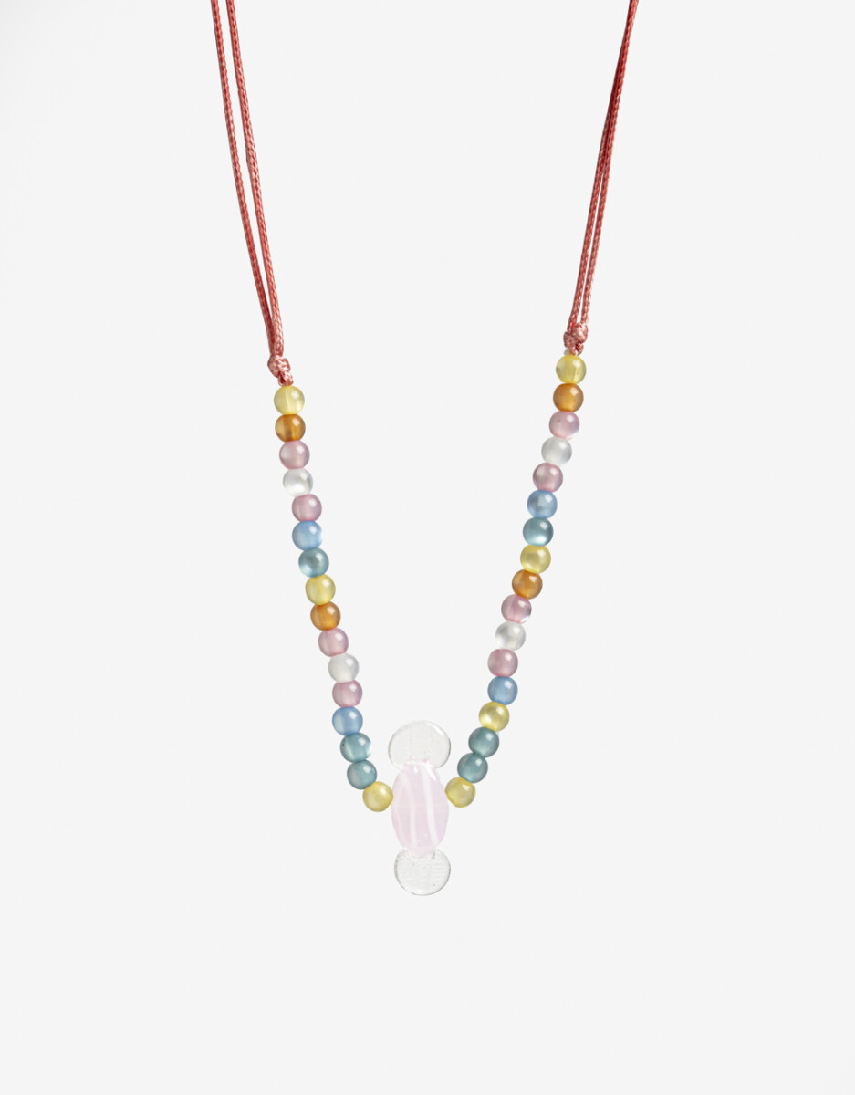 Collar Corto Para Niñas Beads Caramelo 