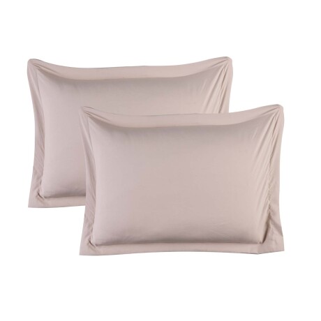 SET 2 FUNDAS DE ALMOHADA POLIESTER NATURAL-BEIGE PREWASHED AVENA