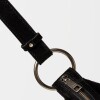 Bandolera Bambu en cuero gamuza Negro