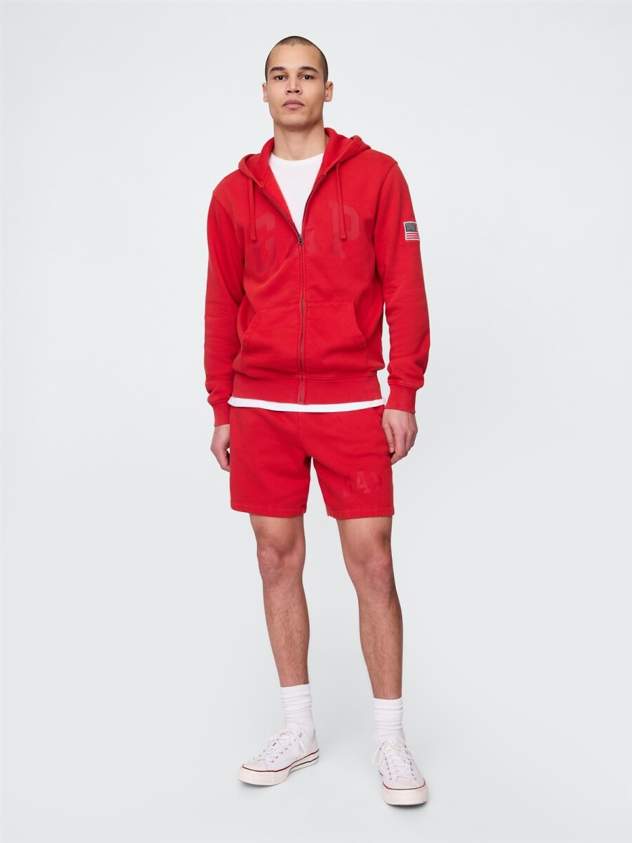 Short Sin Felpa Logo Gap Hombre - Modern Red 