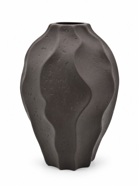 FLORERO DE CERAMICA ONDAS NEGRO.
