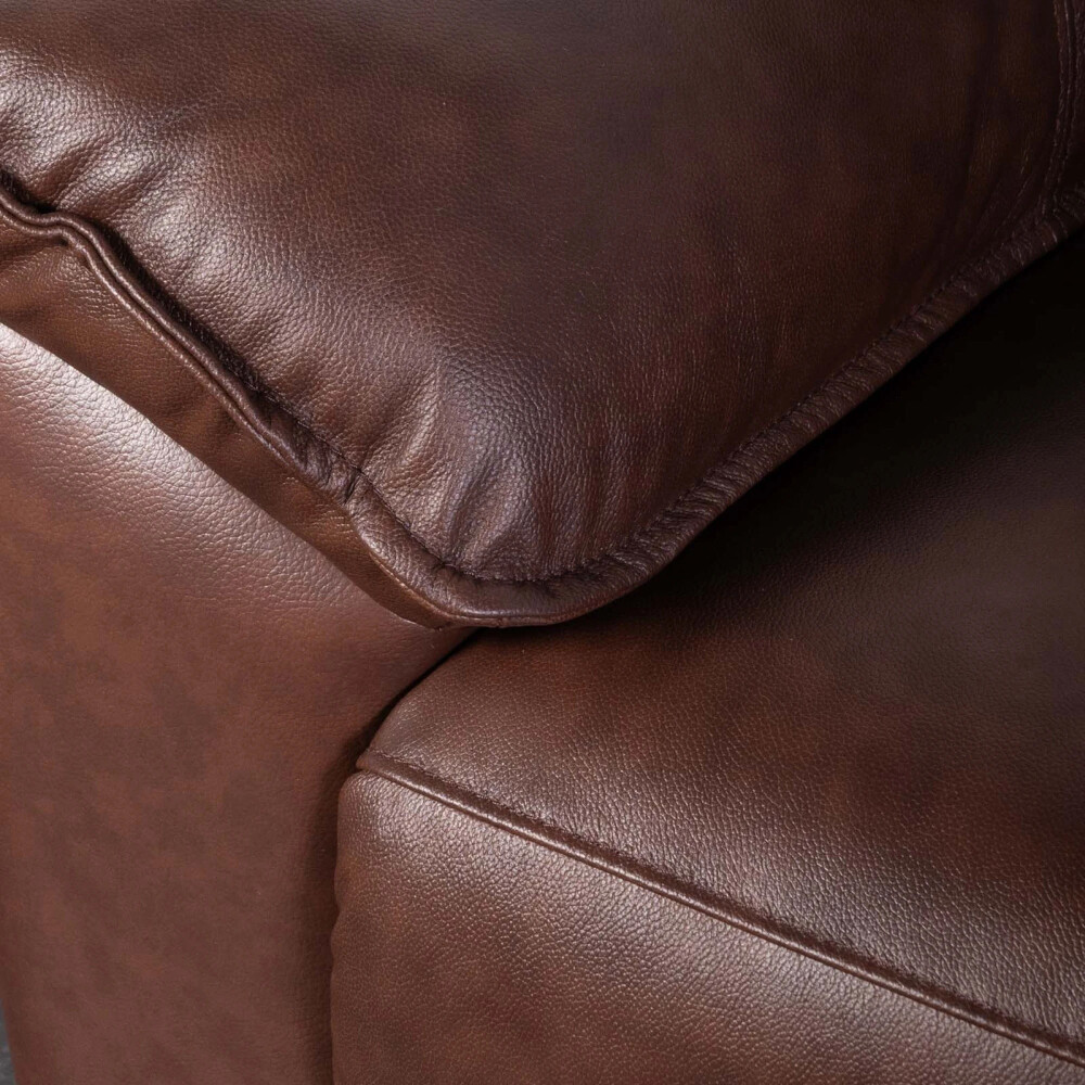 RECLINER ELÉCTRICO 2 CUERPOS CUERO-Y-SIMIL-CUERO MARRON JOSHUA