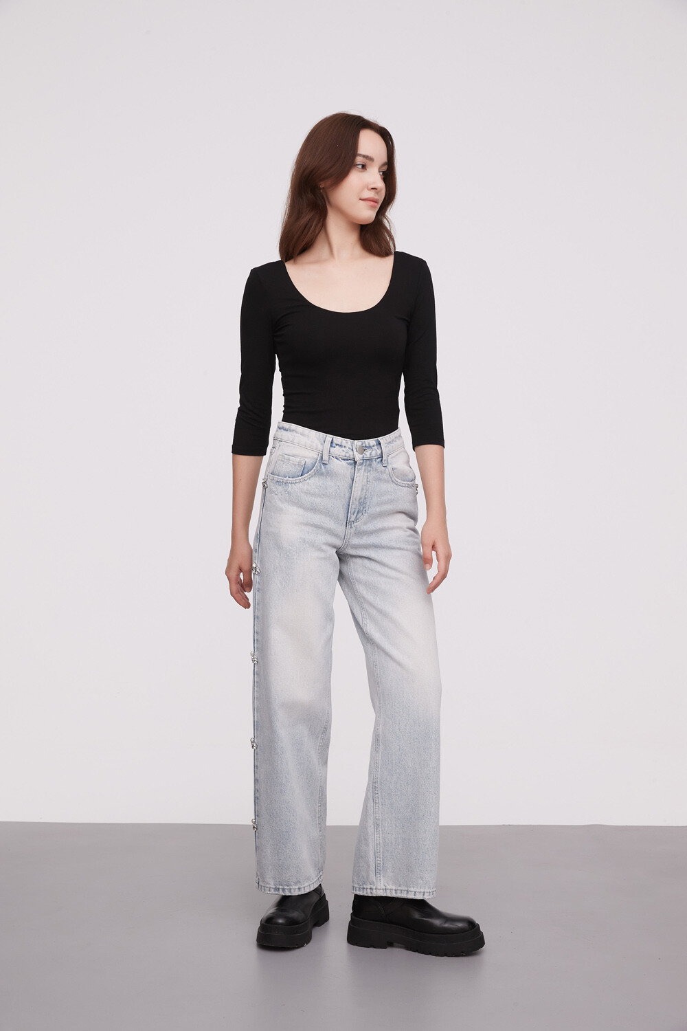 Pantalon Rines Celeste Grisaceo