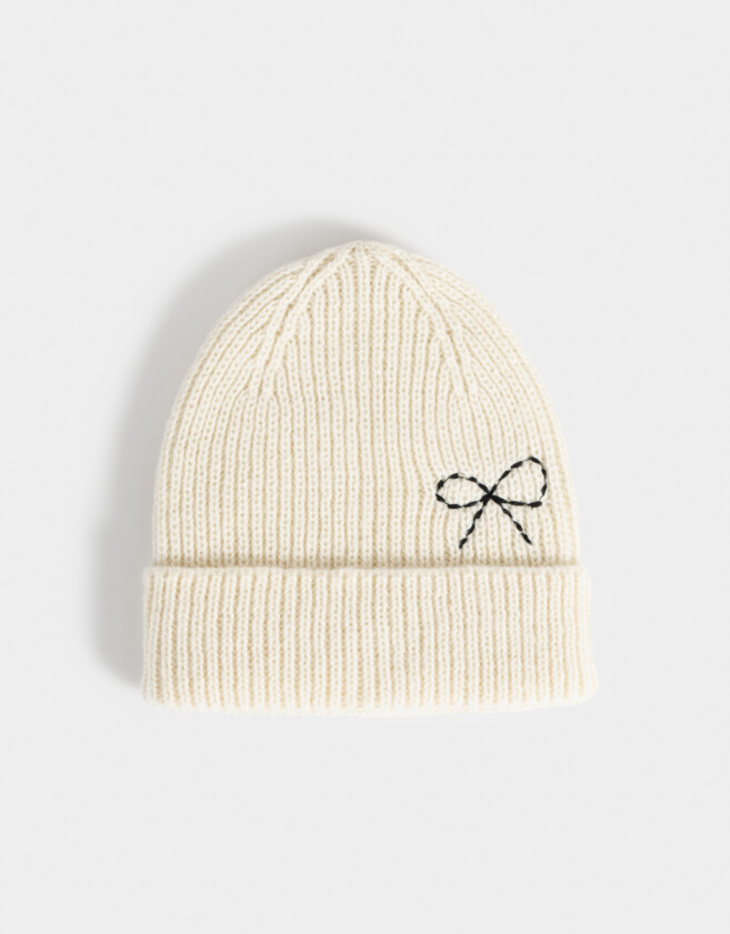 Gorros Infantiles Gorro Infantil Bordado - Blanco Crudo