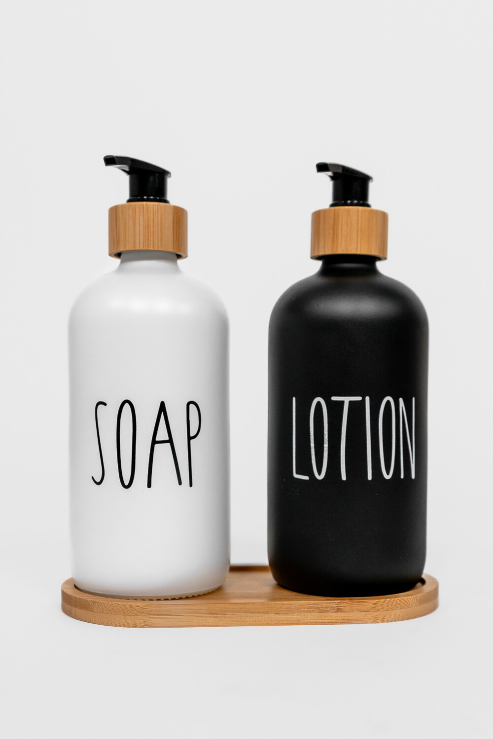 Organizador Set Jabón Y Loción, Con Bandeja De Bambú Estampado 1