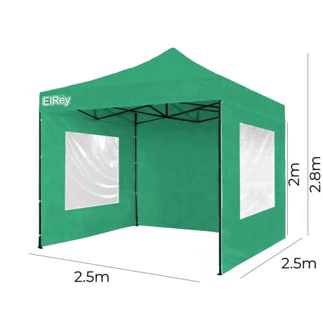 Gazebo 2.5x2.5mt Toldo Uv30 Imperm+1 Pared+2 Ventana Verde