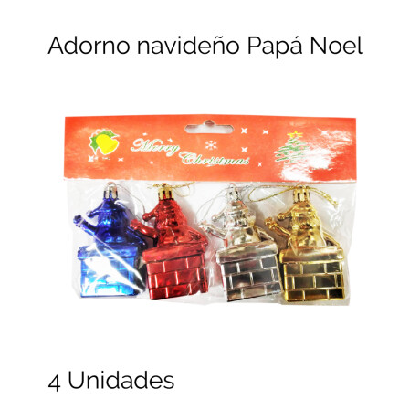 Adorno Navideño Papa Noel Chimenea X4 W148 Adorno Navideño Papa Noel Chimenea X4 W148