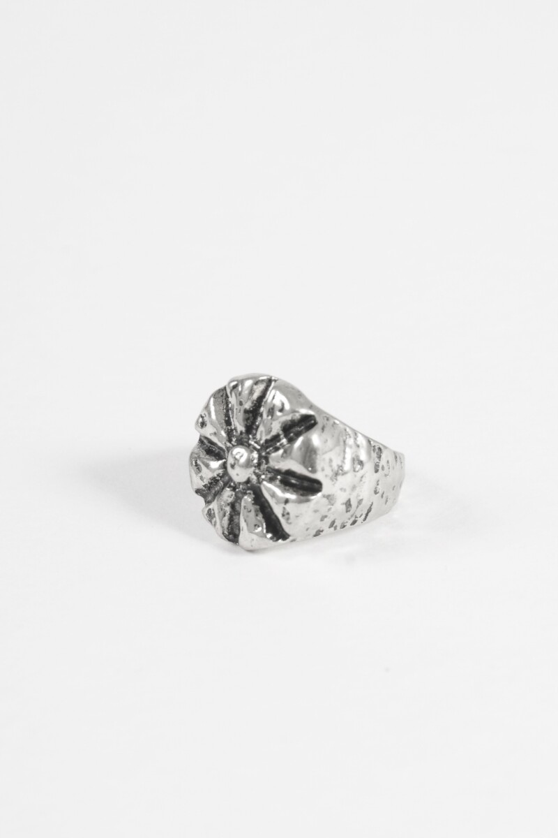 Anillo sello sol plateado