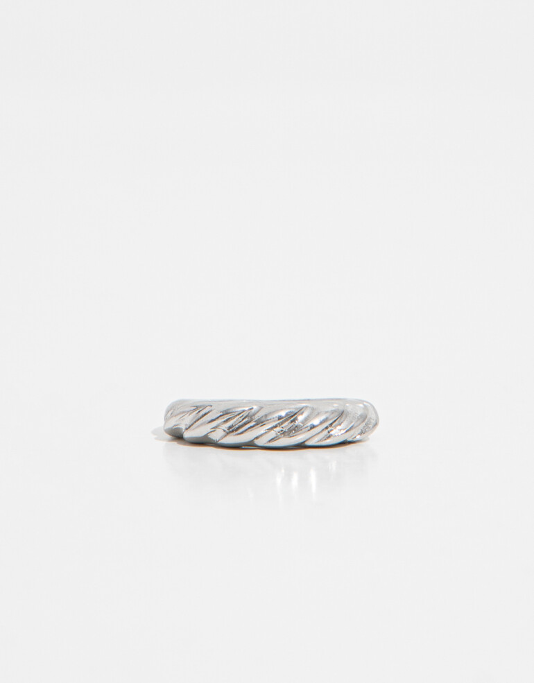 Anillos Medianos y Grandes Metal Anillo Mediano Metal Orgánico - Plateado Rodio