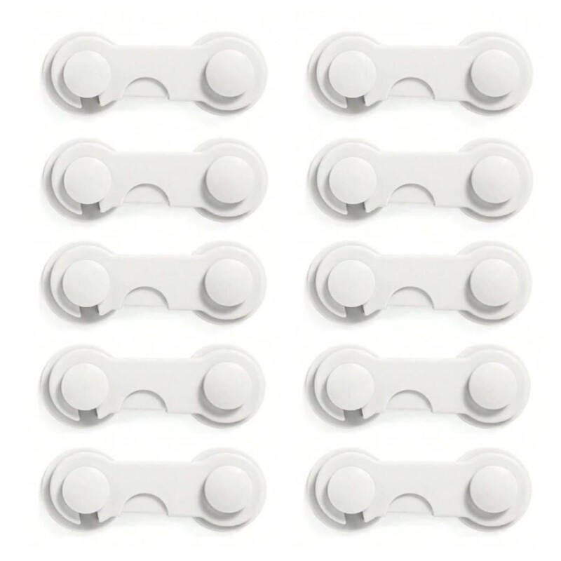 Set Traba Tranca Seguridad Bebé Protector Puerta Cajones X10 Set Traba Tranca Seguridad Bebé Protector Puerta Cajones X10