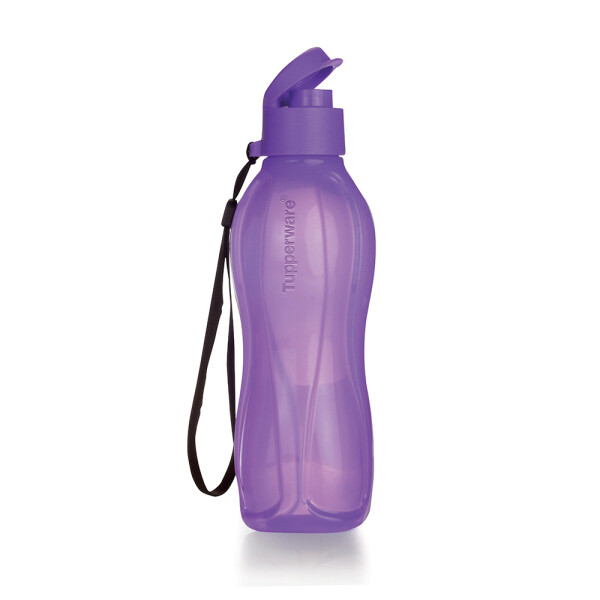 BOTELLA ECO TWIST TUPPERWARE CON PICO Y CORREA 500 ML VIOLETA