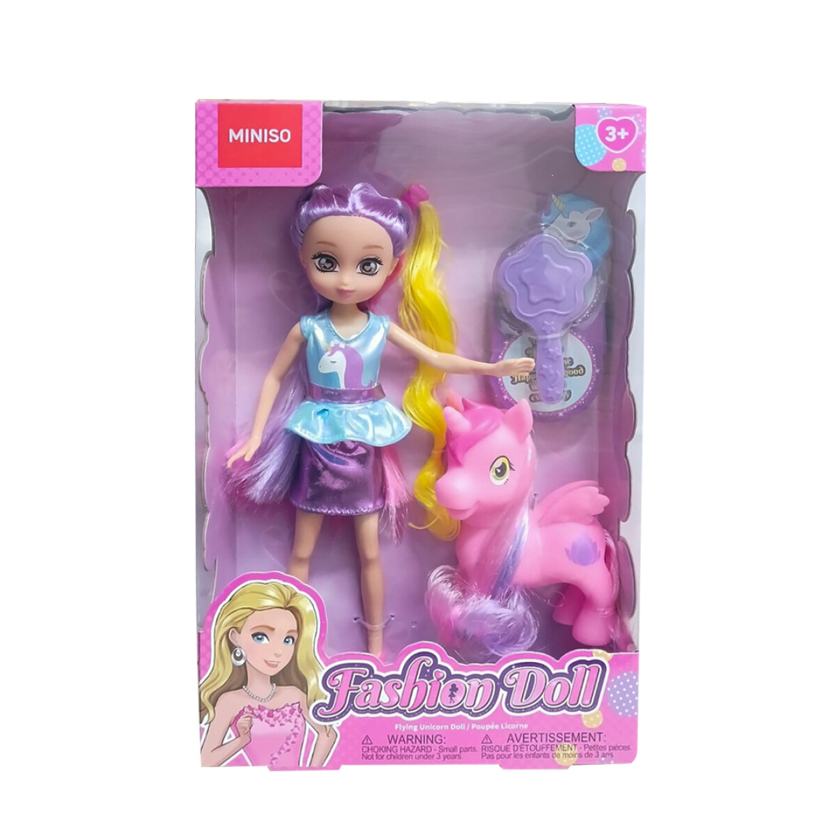 Juguete muñeca con pony - rosa 