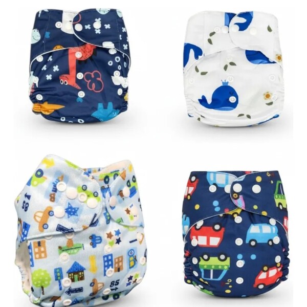 Set X4 Pañales Para Agua Absorbentes Reutilizables niño