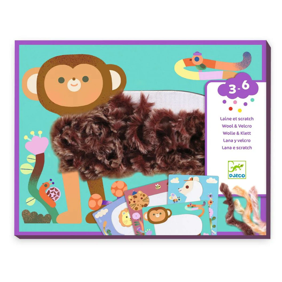 Animales peluditos de velcro Safari Djeco 