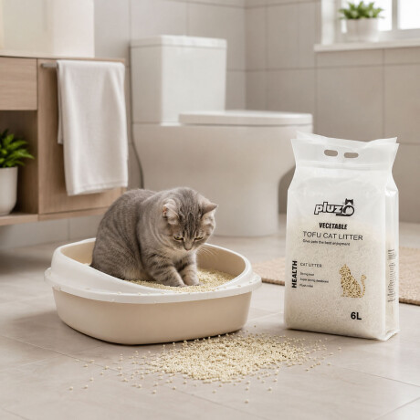 Arena Para Gatos Tofu 6L Aglomerante Descarga Inodoro Amarillo