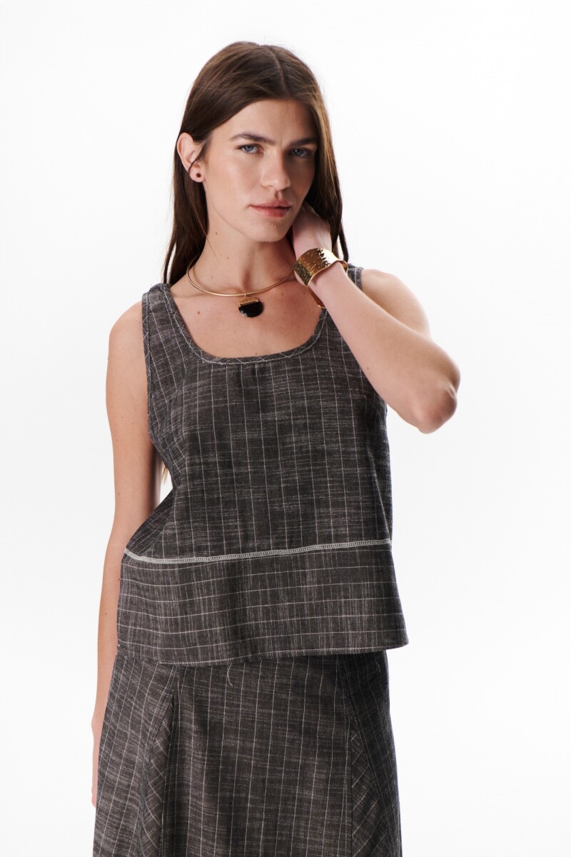TOP LINO RAYA NEGRO