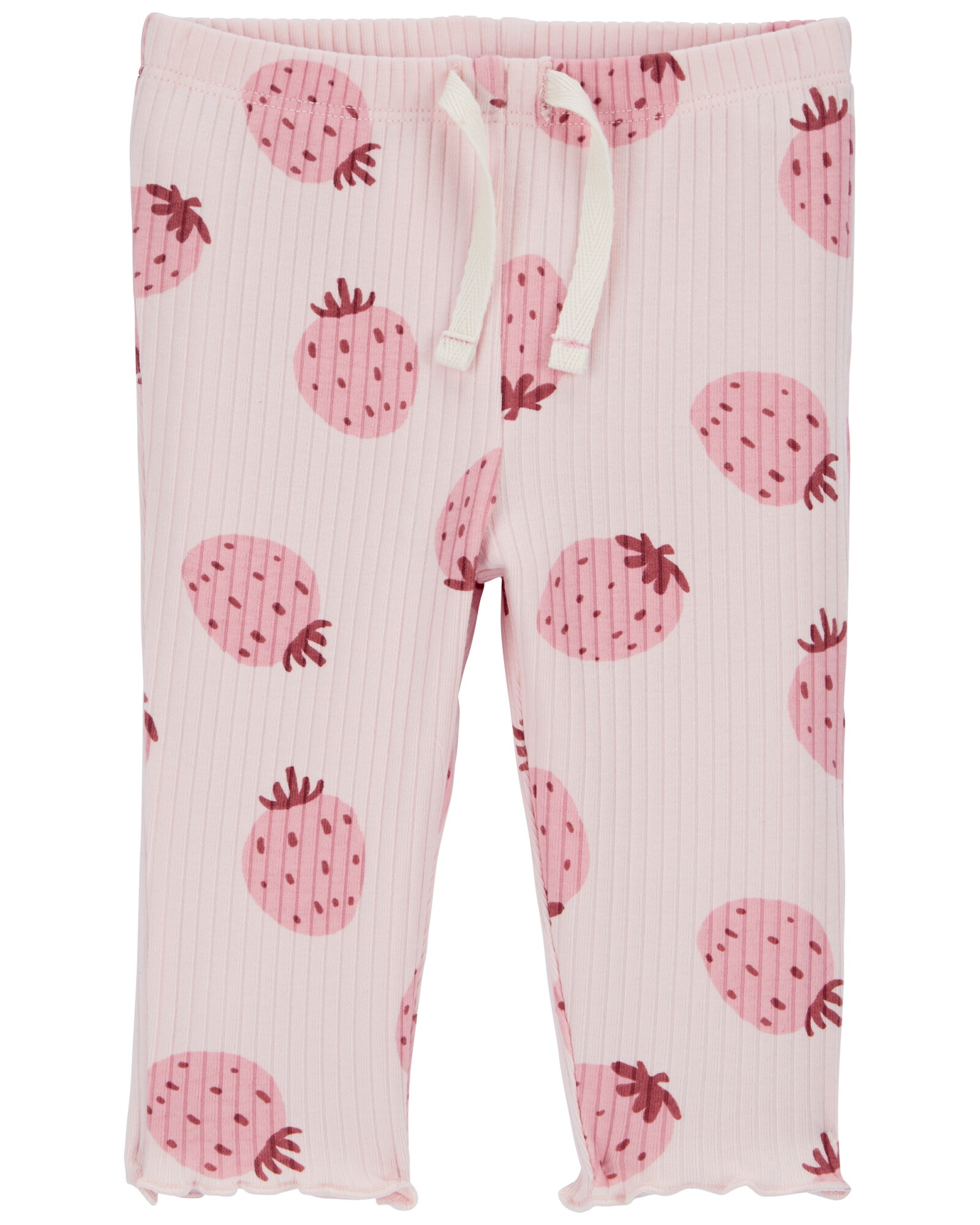 Pantalón de algodón acanalado, diseño frutillas Pantalón de algodón acanalado, diseño frutillas