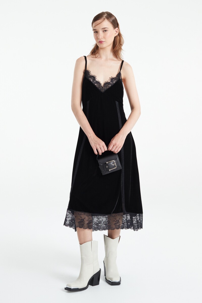 VESTIDO TERCIOPELO Negro