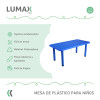 Mesa de plástico niños rectangular 120x60cm Azul