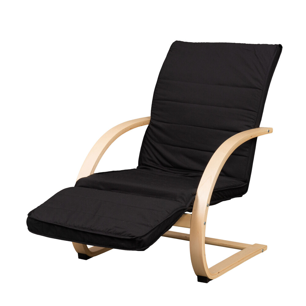 SILLA SILLÓN FLEX TELA-Y-MADERA NEGRO RA1063