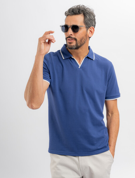 Remera m/c pique azul